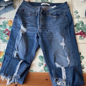 KanCan Ripped Denim Straight Leg Jeans